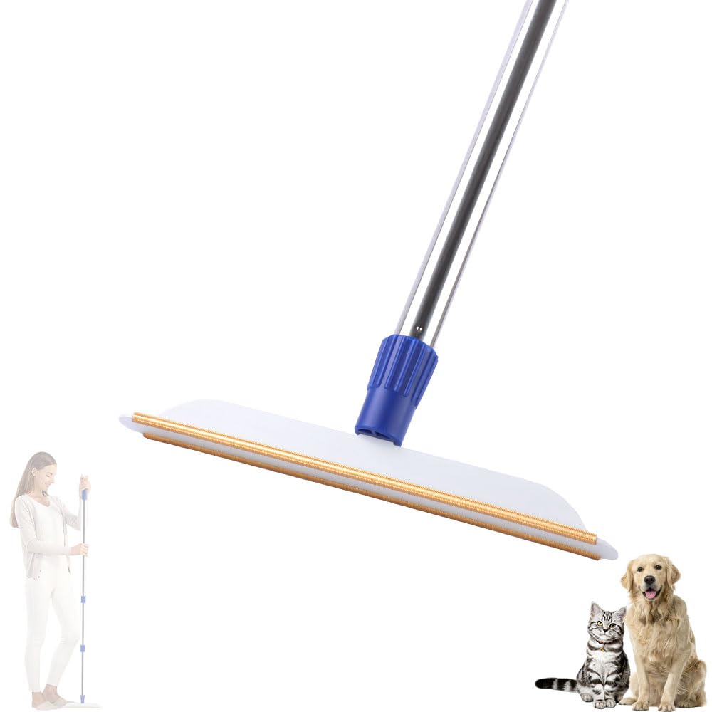 ANLIZY Carpet Rake for Pet Hair Removal - 60" Long Handle Pet Hair Remover for Carpet Reusable Dog Cat Hair Fur Scraper Brush Broom Metal Lint Remover Tool for Fluff Carpet Rug Car Mat and Couch